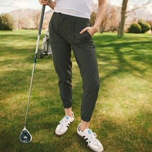 Albion Jetsetter Joggers, Black/White spotted, Medium Petite